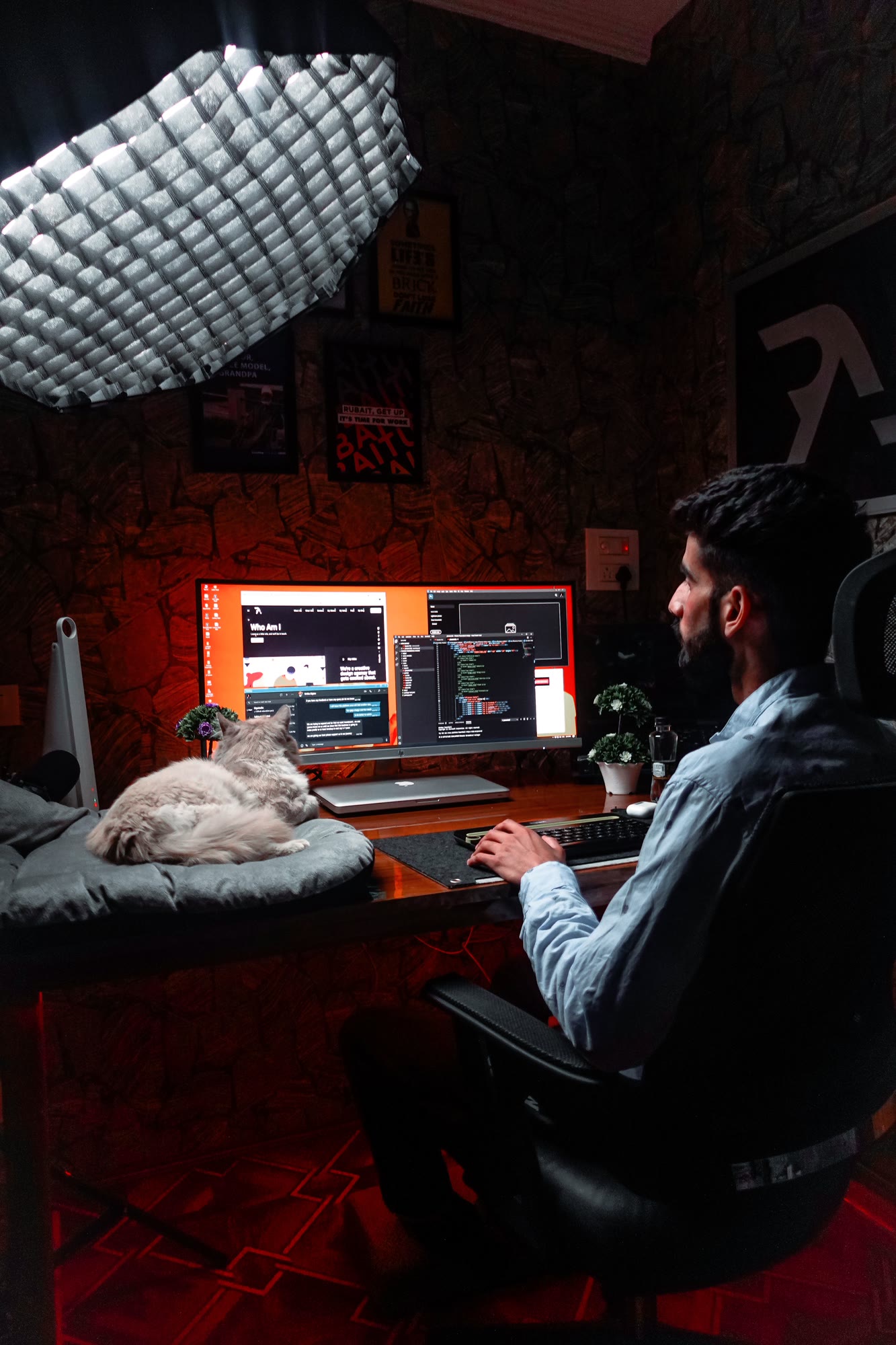 A developer building custom software on a laptop