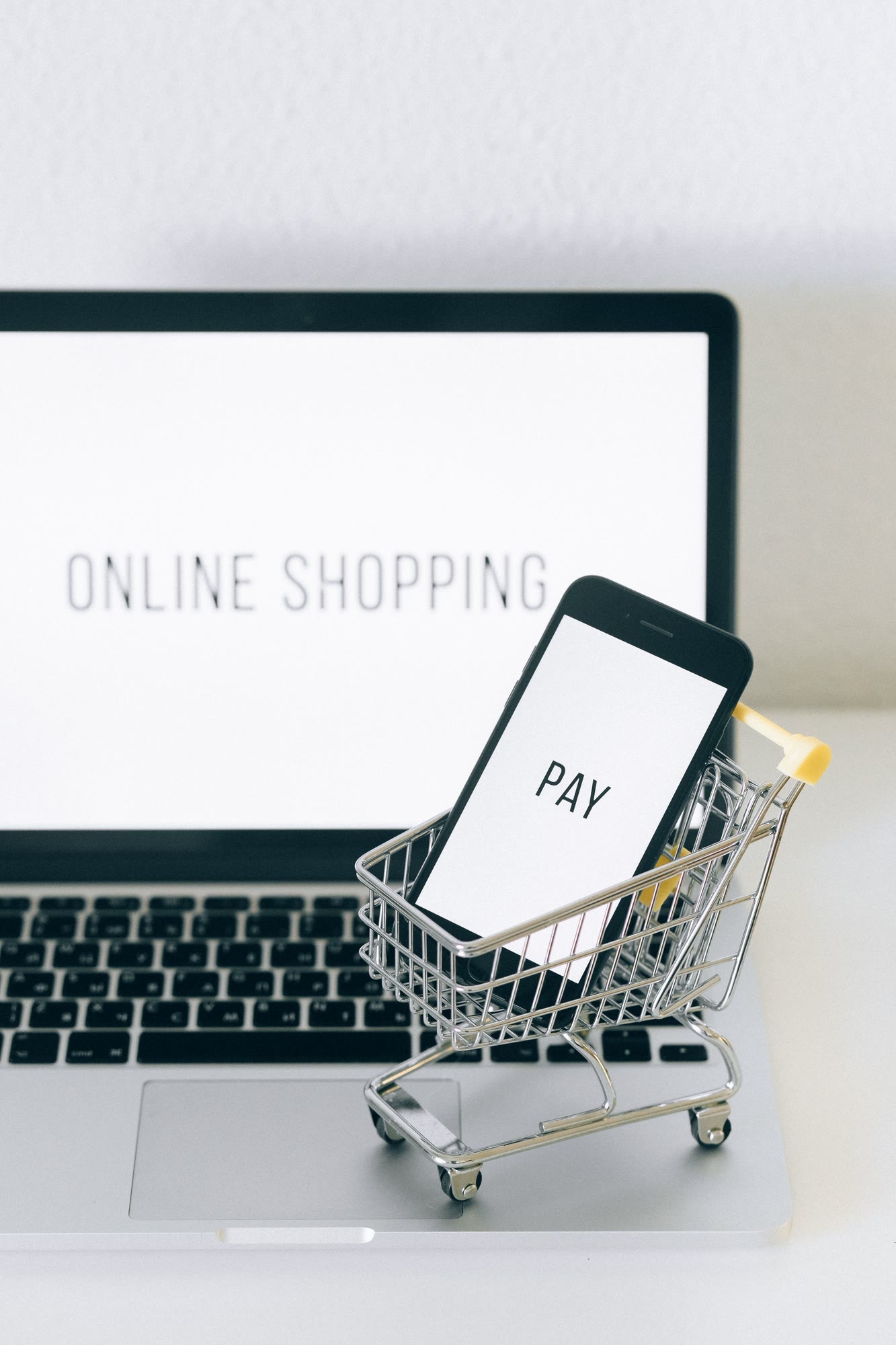 A customer completing an online purchase on a laptop
